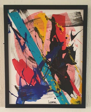 Liesens - This World is abstract (handpainted on canvas) met