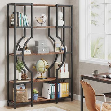 Industriële Boekenkast 180 cm - Vintage Open Wandrek met 12, Huis en Inrichting, Verzenden, Nieuw