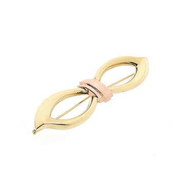 Bicolor gouden broche, Sieraden, Tassen en Uiterlijk, Broches, Ophalen of Verzenden, Gebruikt, Goud, Goud