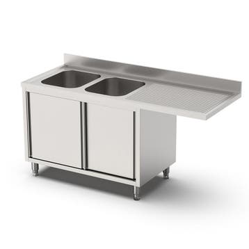 HCB Spoeltafel - dubbele spoelbakken links - schuifdeuren -, Verzenden, Nieuw in verpakking