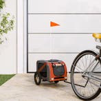 vidaXL Hondenfietstrailer oxford stof en ijzer oranje en, Dieren en Toebehoren, Verzenden, Nieuw
