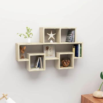 vidaXL Wandschap auto-vormig 82x15x51 cm bewerkt hout sonoma, Verzenden, Nieuw