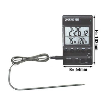 GGM Gastro | Braadthermometer met timer - sondelengte: 165mm, Verzenden, Nieuw