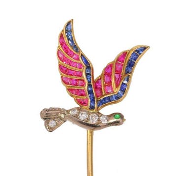 Speld - 18 karaat Geel goud - 0.12ct. tw. Diamant