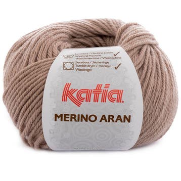 Katia Merino Aran - 74 donkerbeige - Merinogaren, Ophalen of Verzenden, Nieuw
