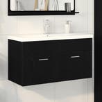 vidaXL Badkamerkast Zwart Eiken 90 x 38,5 x 46 cm Bewerkt, Verzenden, Nieuw, (Half)hoge kast