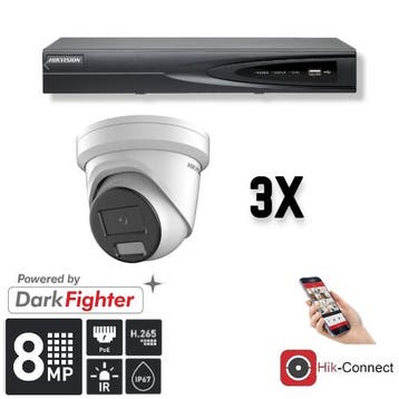 Hikvision Set 3x Turret 8MP + Recorder &, Ophalen of Verzenden, Nieuw