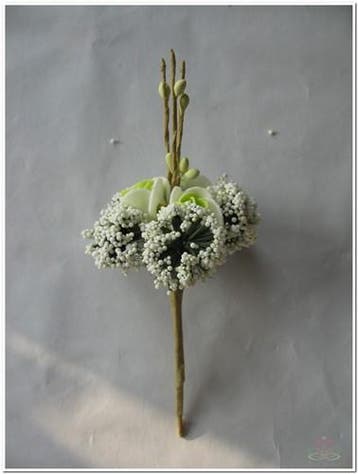 Corsage Miniroos New Style Pick Creme-Groen, Ophalen of Verzenden, Nieuw