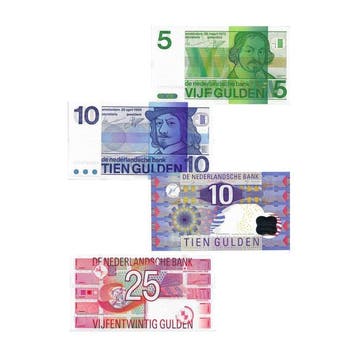 Nederland. 1968–1997 – Lot of 4 gulden banknotes – Vondel,