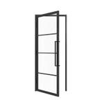 Stalen deur met kozijn zwart binnendeur - Kant en klaar, 80 tot 100 cm, Binnendeur, Nieuw, Schuifdeur