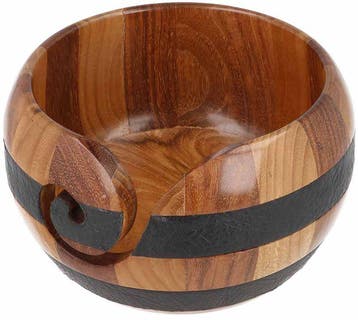 Scheepjes Yarn Bowl - Teakhout/Rozenhout/Leer - 13x9cm, Ophalen of Verzenden, Nieuw