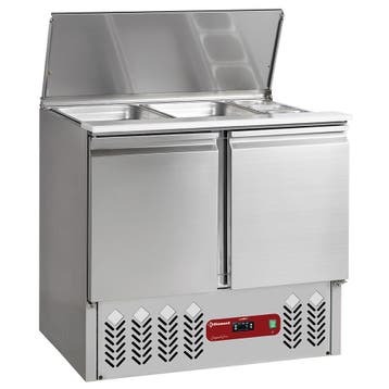 Gekoelde saladette met deksel 2x GN 1/1 + 3x GN 1/6 - 150 mm, Verzenden, Nieuw in verpakking, Koelen en Vriezen