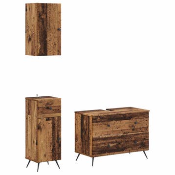 vidaXL 3-delige badkamerkast set BREDA Oud hout Bewerkt hout, Verzenden, Nieuw