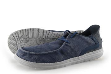 Skechers Instappers in maat 43 Blauw, Overige typen, Zo goed als nieuw, Skechers, Verzenden