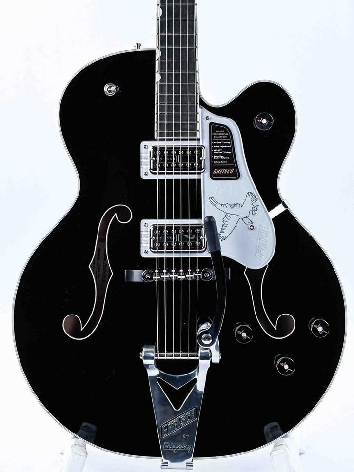 Gretsch Falcon Hollow Body String-Thru Bigsby Black, Muziek en Instrumenten, Snaarinstrumenten | Gitaren | Elektrisch, Hollow body