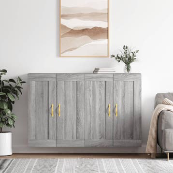 vidaXL Hangkasten 2 st bewerkt hout grijs sonoma, Verzenden, Nieuw, 50 tot 100 cm, Minder dan 100 cm