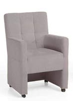 Eetkamerstoel Peter - eetkamerstoelen - Zilver, Nieuw, Stof