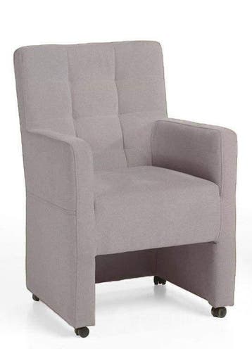 Eetkamerstoel Peter - eetkamerstoelen - Zilver, Nieuw, Stof