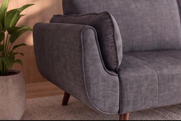 Slaapbank DIVANI 220cm 3-zits fluweel grijs - 48984, Ophalen of Verzenden, Nieuw