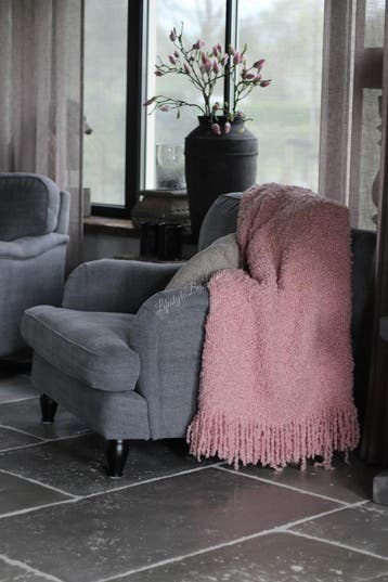Wollig plaid Soft pink 170 cm, Ophalen of Verzenden, Nieuw