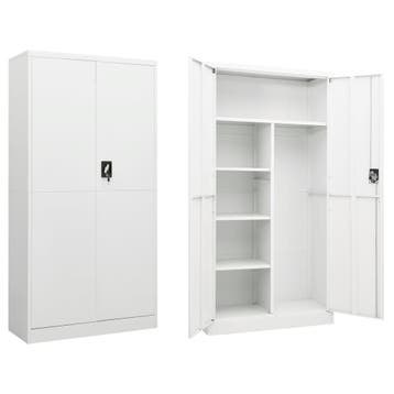 vidaXL Lockerkast 90x40x180 cm staal wit, Verzenden, Nieuw