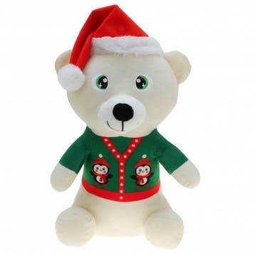 Pluche witte beer knuffel - 30 cm - kerstknuffel, Verzenden, Nieuw