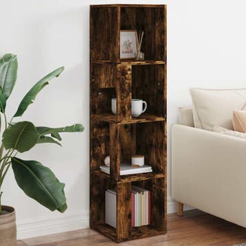 vidaXL Hoekkast 33x33x132 cm bewerkt hout gerookt, Verzenden, Nieuw