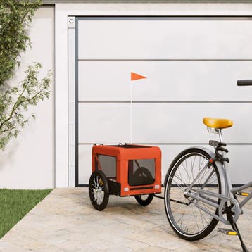 vidaXL Hondenfietstrailer oxford stof en ijzer oranje en, Dieren en Toebehoren, Verzenden, Nieuw