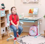 2dekans | costway bureaustoel voor kinderen - wit/blauw, Ophalen of Verzenden, Zo goed als nieuw