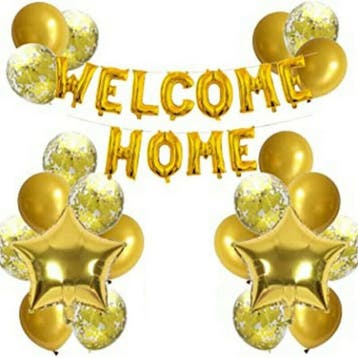 Welcome Home feestelijke grote decoratie set rosé goud, Hobby en Vrije tijd, Verzenden, Nieuw, Versiering, Overige