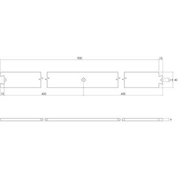Intersteel Tussenrail 90cm tbv schuifdeursysteem - mat zwart, Verzenden, Nieuw