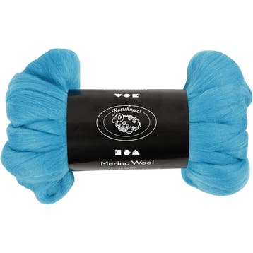Merino Wol, dikte 21 my, turquoise, 100 gr/ 1 doos, Nieuw