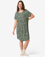 HEMA Damesnachthemd luipaard jersey groen, Verzenden, Groen