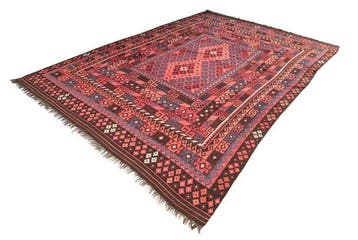 Oude Afghaanse Kilim Kunduz - Tapijt - 408 cm - 288 cm, Nieuw