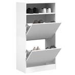 vidaXL Schoenenkast 60x34x116 cm bewerkt hout wit, Verzenden, Nieuw