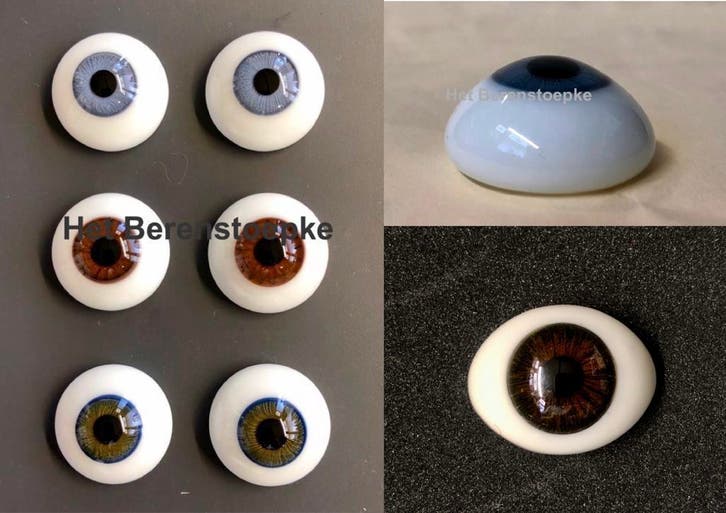 Poppenogen echt glas glasogen ovaal en halfrond reborn e.a., Verzamelen, Poppen, Accessoires, Nieuw, Levensecht of Reborn, Verzenden