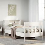 vidaXL Bed met boekenkast zonder matras grenenhout wit, Huis en Inrichting, Slaapkamer | Bedden, Eenpersoons, Verzenden, Wit, Nieuw