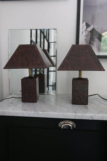 Lamp - Keramiek - Effect CROCO (2), Antiek en Kunst