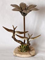 Atribuided S. Agudo - Asbak - Lotus Flower - Marmer; Brons;