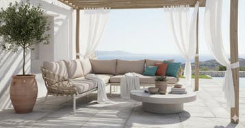 Montreal hoekbank loungeset 2 delig taupe rope, Tuin en Terras, Ophalen of Verzenden, Nieuw