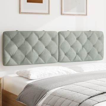 vidaXL Hoofdbordkussen 183 cm fluweel lichtgrijs, Verzenden, Nieuw, Grijs, Stof