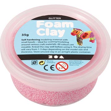 Foam Clay®, glitter, lichtrood, 35 gr/ 1 Doosje, Hobby en Vrije tijd, Knutselen, Nieuw