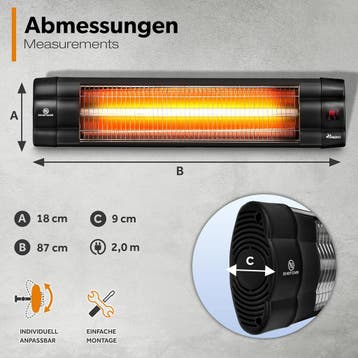 Terrasverwarmer - Infrarood Verwarming - Elektrisch - Heater, Verzenden, Zo goed als nieuw