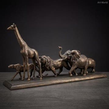 Beeld, “The Big Five” 68 cm / 4.9 kg - 33 cm - Hars, Antiek en Kunst