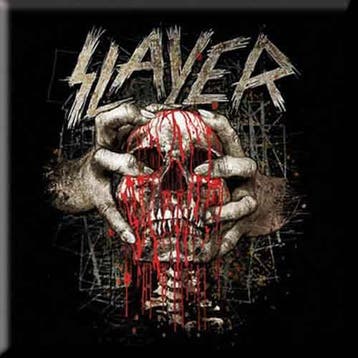 Slayer - Skull Clench - Koelkast Magneet - 7.5 x 7.5 cm, Verzamelen, Muziek, Artiesten en Beroemdheden, Ophalen of Verzenden, Nieuw