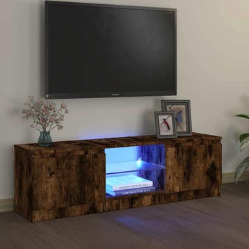 vidaXL Tv-meubel met LED-verlichting 120x30x36 cm gerookt, Huis en Inrichting, Minder dan 50 cm, Verzenden, Nieuw, Minder dan 100 cm