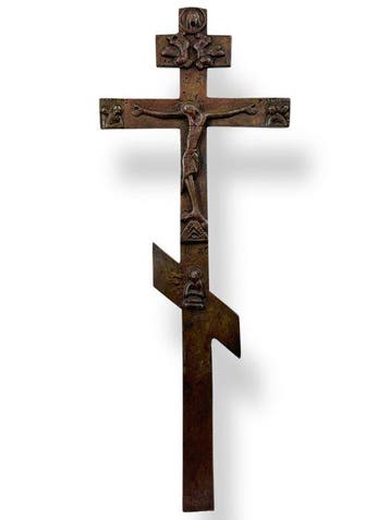 Crucifix - Brons - 18e – 19e - Russisch kruis met acht