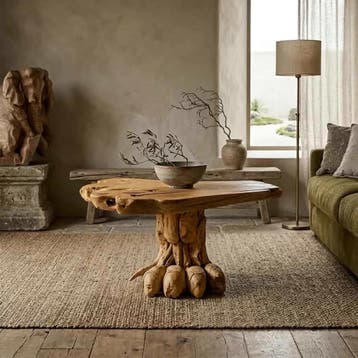 Salontafel Boomstam Teakhout | Dierenpoot | World of Brosi, Ophalen of Verzenden, Nieuw