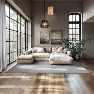 Kortpolig vloerkleed Soft Zone - 200 x 290 cm, grijs, Verzenden, Nieuw