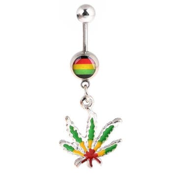 Fako Bijoux - Navelpiercing - Weed - Jamaica, Verzenden, Nieuw